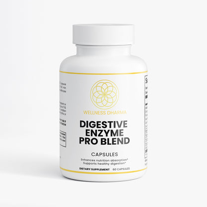 Bottle of Wellness Dhama Digestive Enzyme Pro Blend on a white background