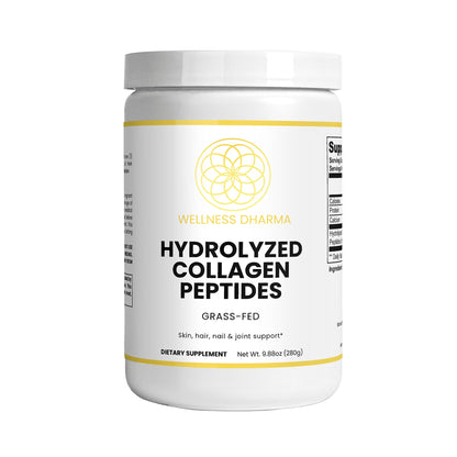 Container of Wellness Dhama Hydrolyzed Collagen Peptides on a white background